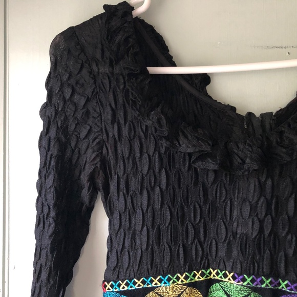 Vintage Sandine Originals Embroidered Maxi Dress - Picture 4 of 7